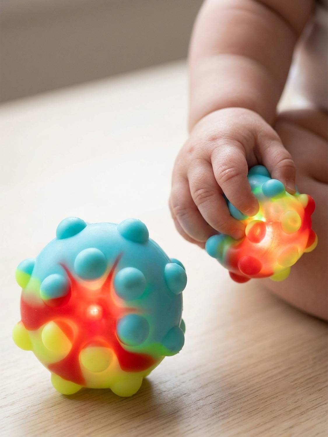 333MART Pop it Ball with LED Light Bubble Fidget Ball For Kids Age Above 1 Year