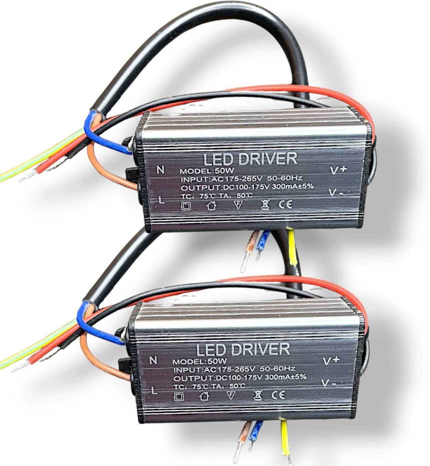 AVISRI 2PCS 50W 300mA IP65 Waterproof LED Flood Light Driver LED Driver