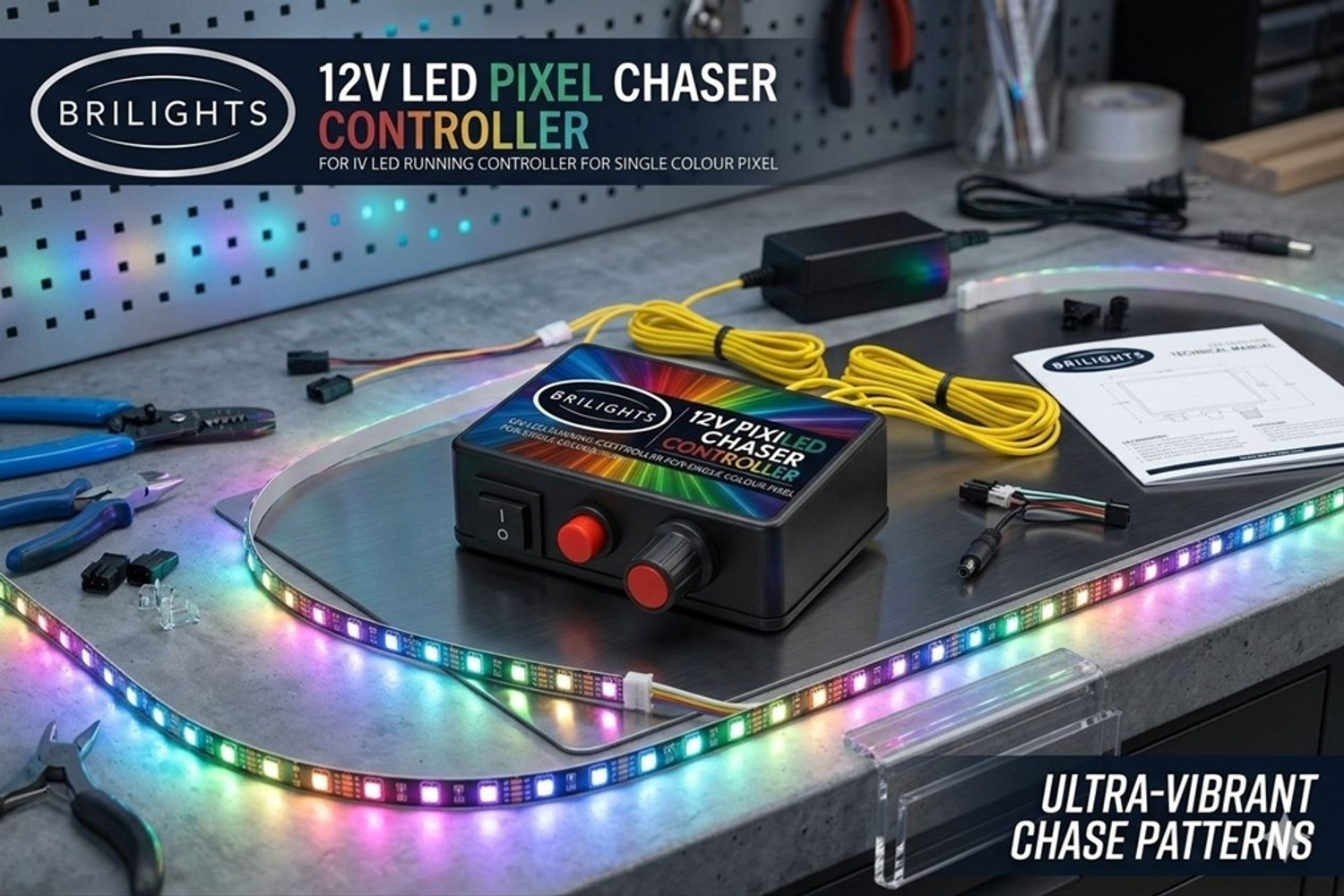 Image of EASTRA PREMIUM LED Running Chaser Controller, 10 Channel, Single Colour Pixel LED Module Electronic Hobby Kit