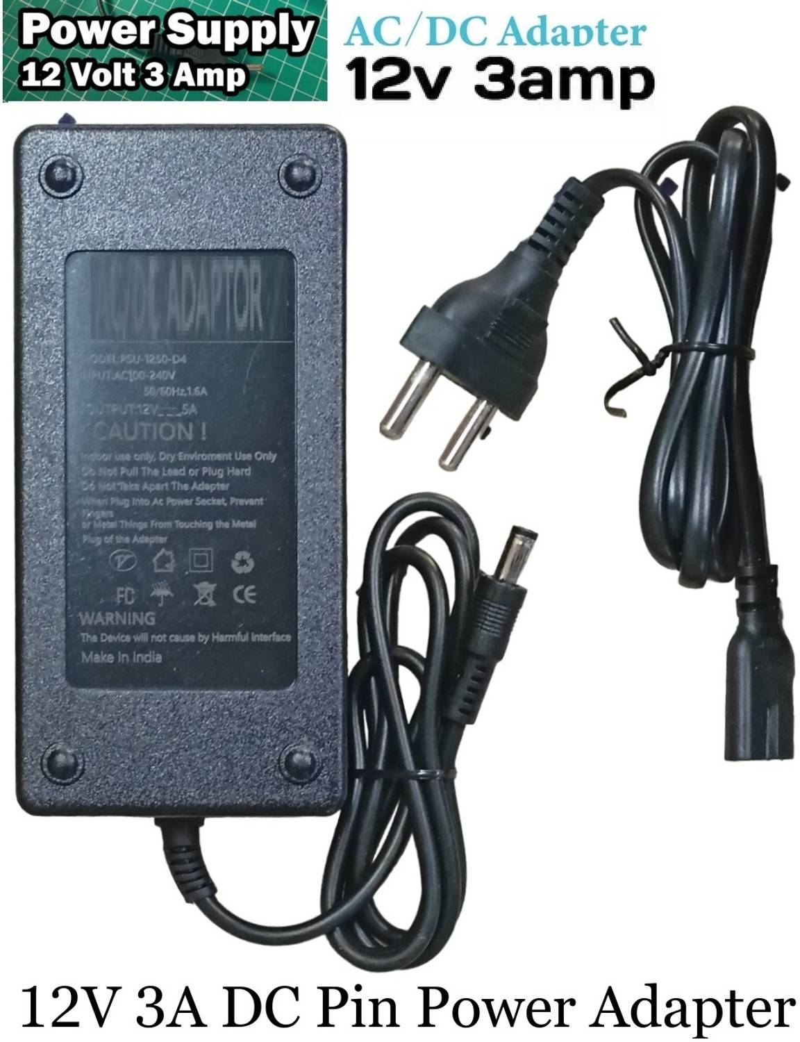 BALRAMA 12V 3A Power Supply Adapter AC/DC Adaptor 12 Volt 3 Amp Converter SMPS Charger LED Driver