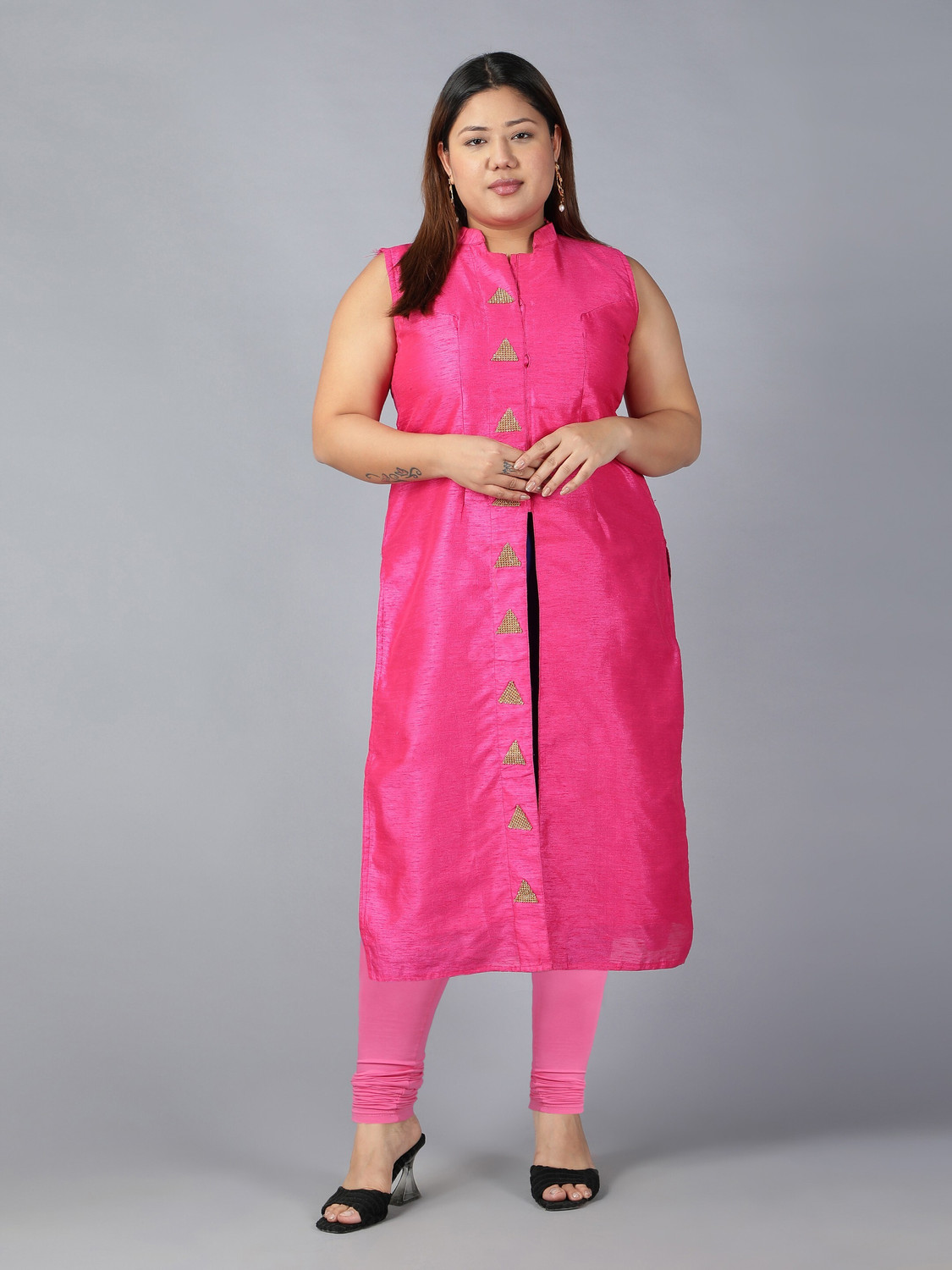Image of Plus Size Churidar Length Ethnic Wear Legging