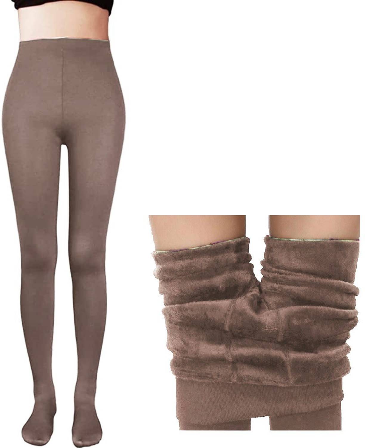 AlexVyan Length -Footed (24 to 36 Waist) Stretchable Warm Thick Fur Soft Fleece Legging Women Pyjama Thermal