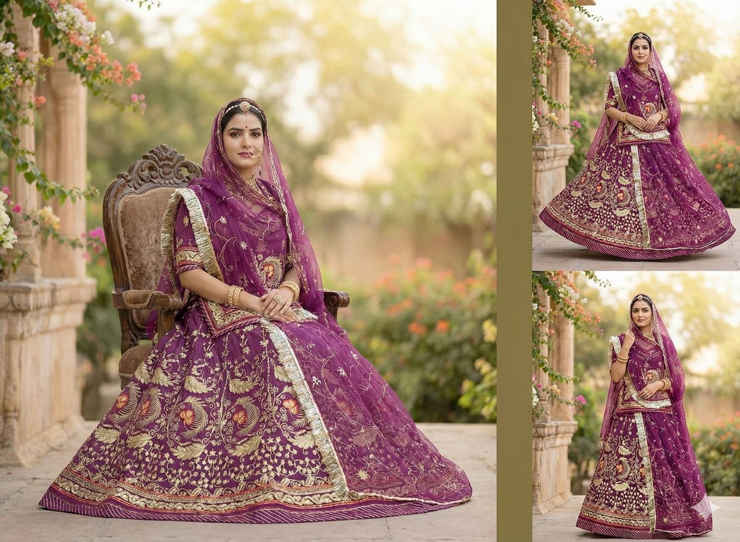 BHERVATEX Embroidered Semi Stitched Rajputi Poshak
