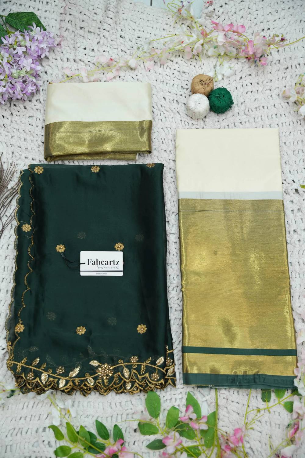 Fabcartz Self Design Semi Stitched Lehenga Choli Green - Image 2