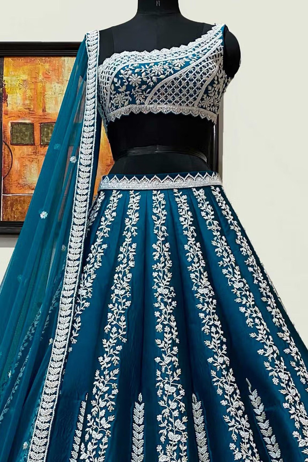 Image of Udbhav Export Embroidered Semi Stitched Lehenga Choli
