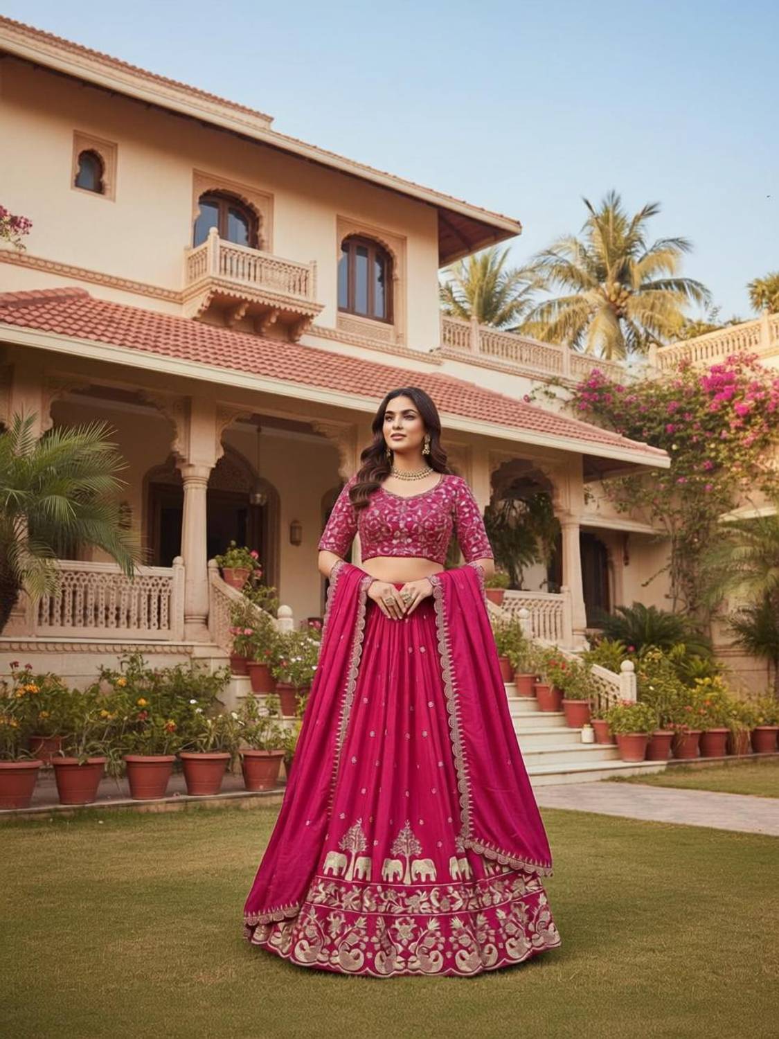 Apnisha Embroidered Semi Stitched Lehenga Choli