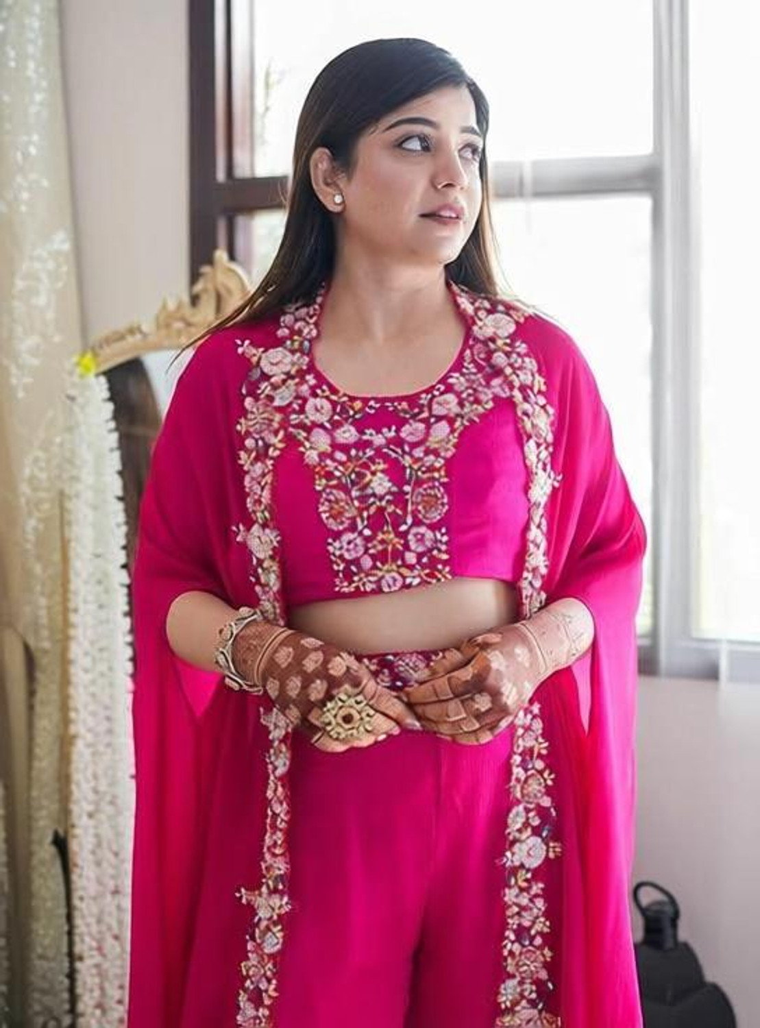 Image of bhakti sangam Embroidered Stitched Lehenga & Crop Top