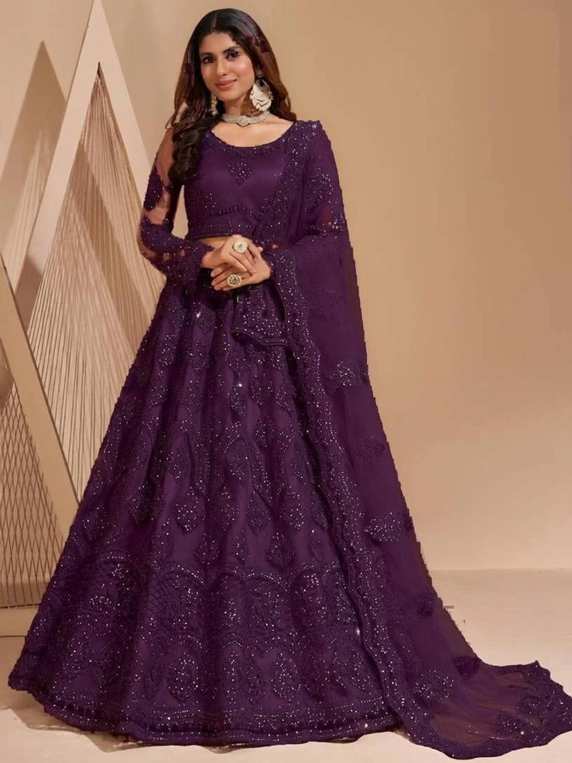 Embroidered Semi Stitched Lehenga Choli - Image 1
