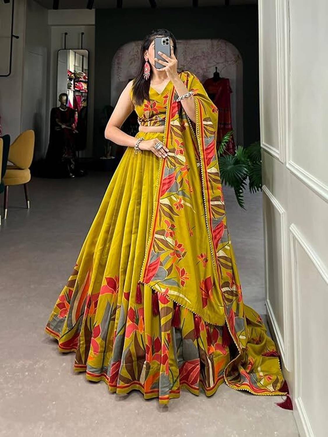 AAYUSHYAM ENTERPRISE Floral Print Semi Stitched Lehenga Choli