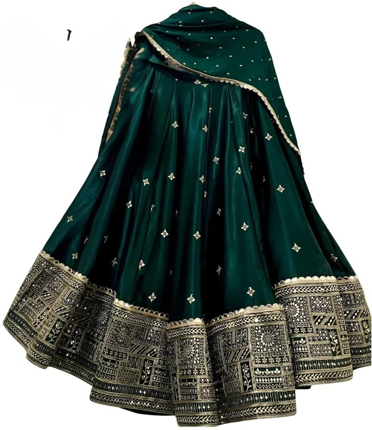 Image of KESHAVI CREATION Embroidered Semi Stitched Lehenga Choli