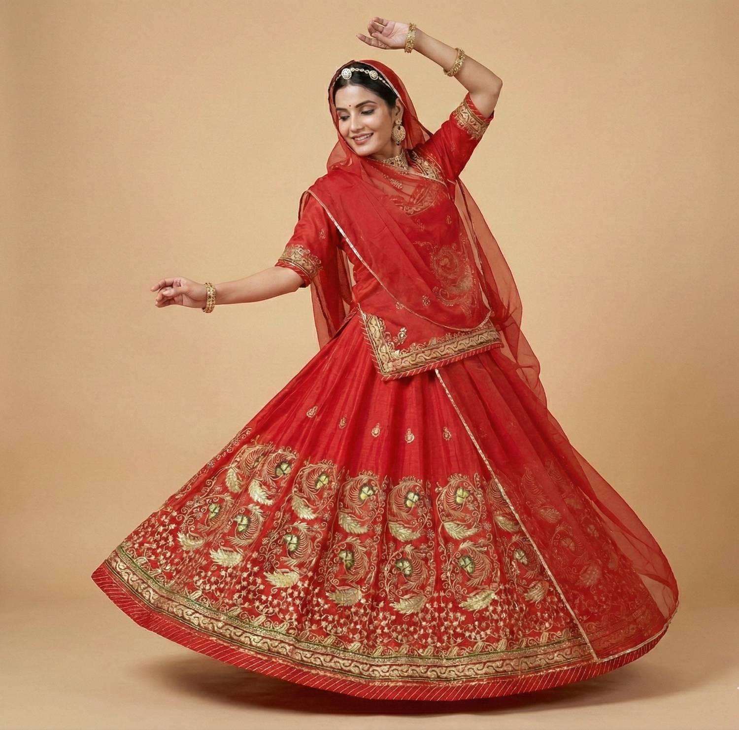 BHERVA TEX Embroidered Semi Stitched Rajputi Poshak