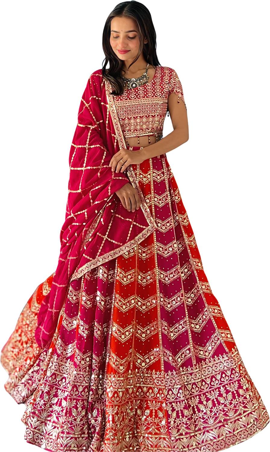 ADOLTEXTILE Embroidered Semi Stitched Lehenga Choli