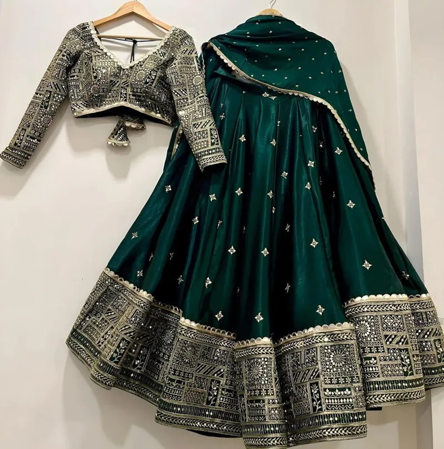Image of KESHAVI CREATION Embroidered Semi Stitched Lehenga Choli