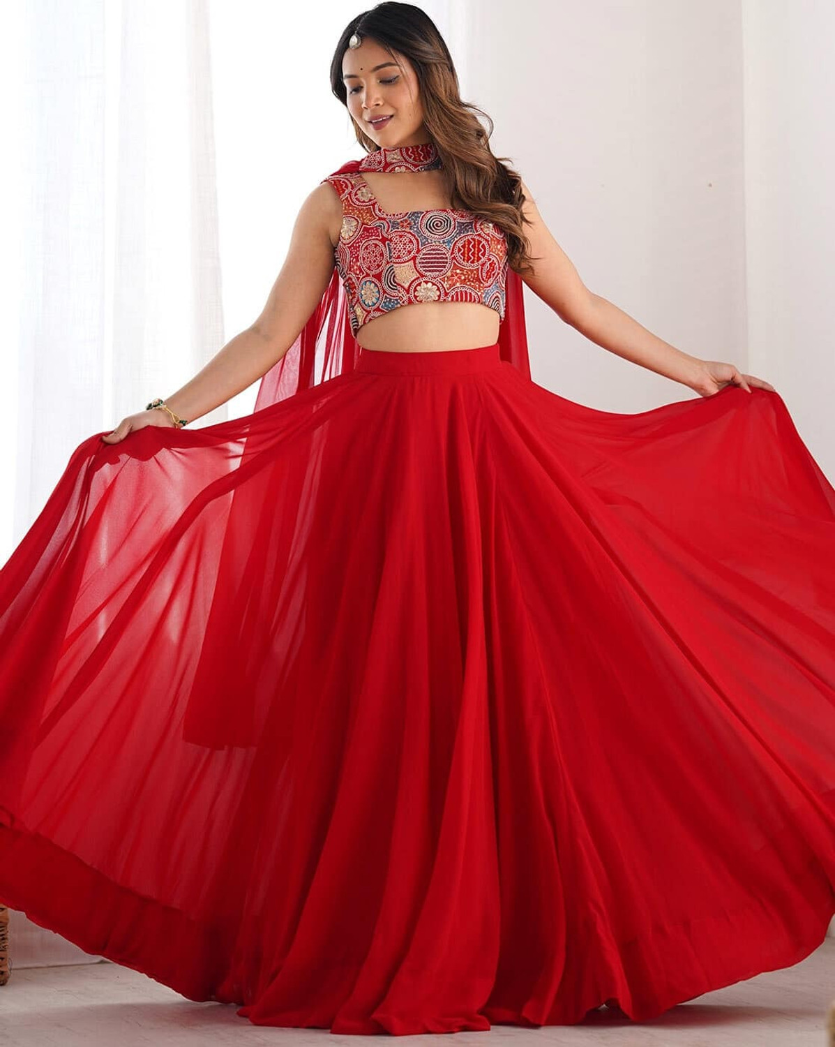 Image of Trivety Embellished Stitched Lehenga Choli