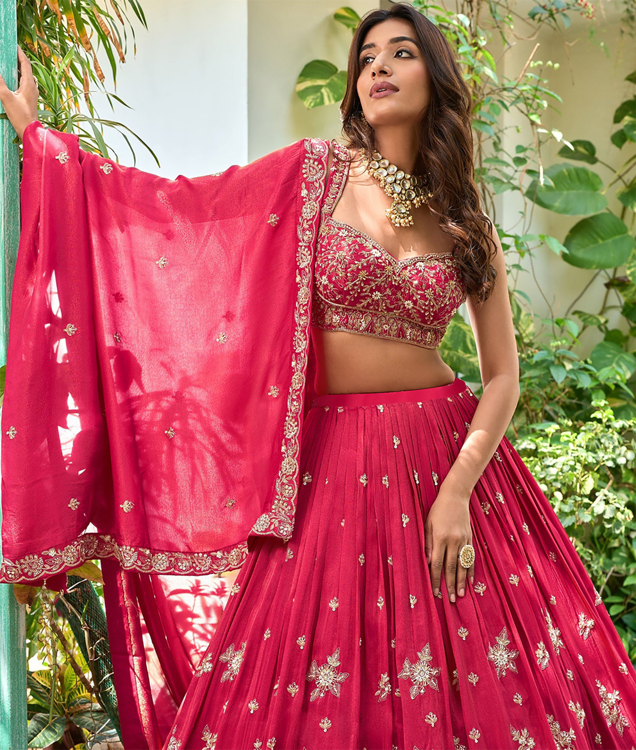 Image of Kedar Fab Embroidered Semi Stitched Lehenga Choli