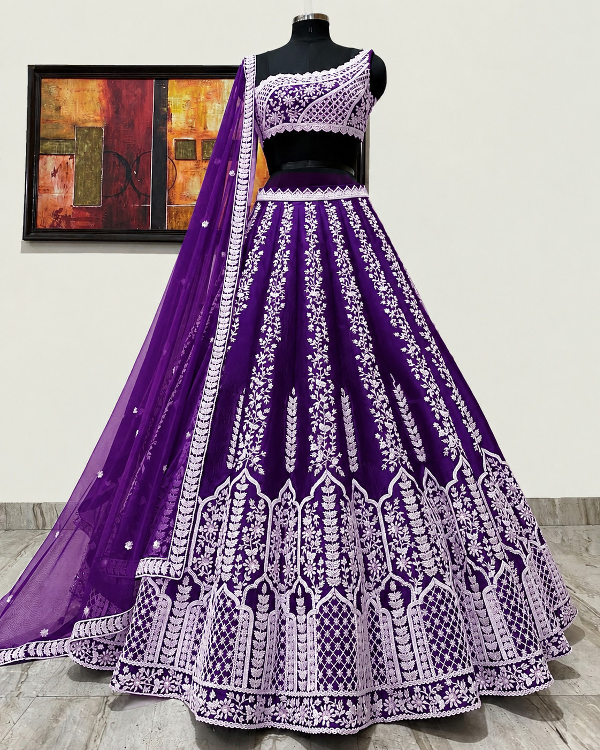 Image of Udbhav Export Embroidered Semi Stitched Lehenga Choli