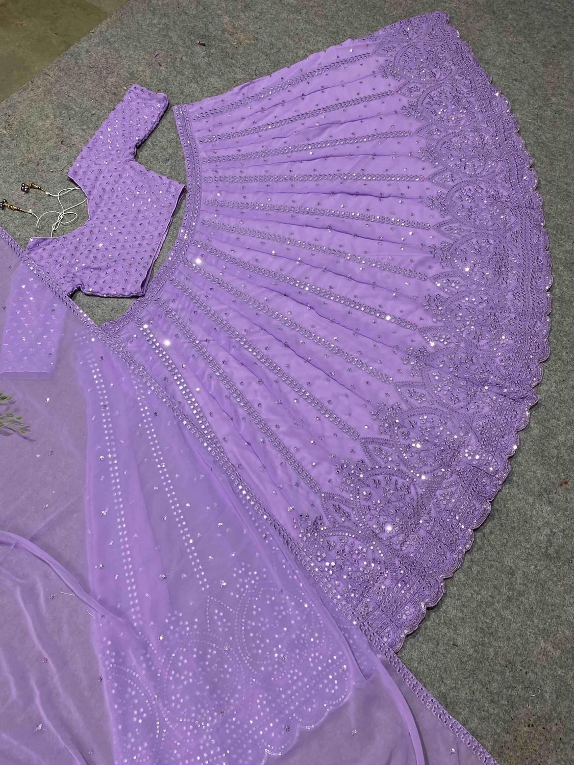 Image of NITUFAB Embroidered Semi Stitched Lehenga Choli