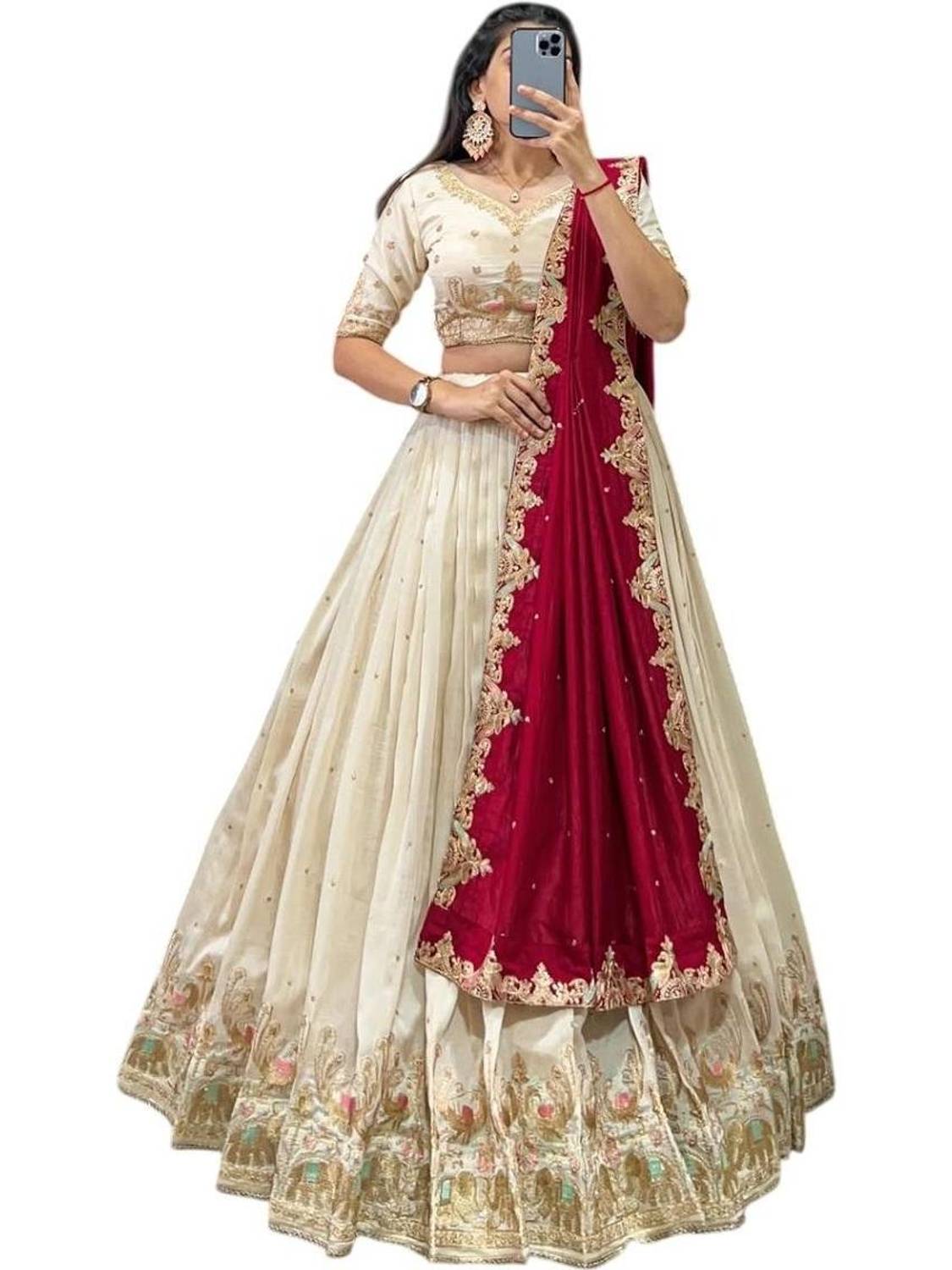 Apnisha Embroidered Semi Stitched Lehenga Choli