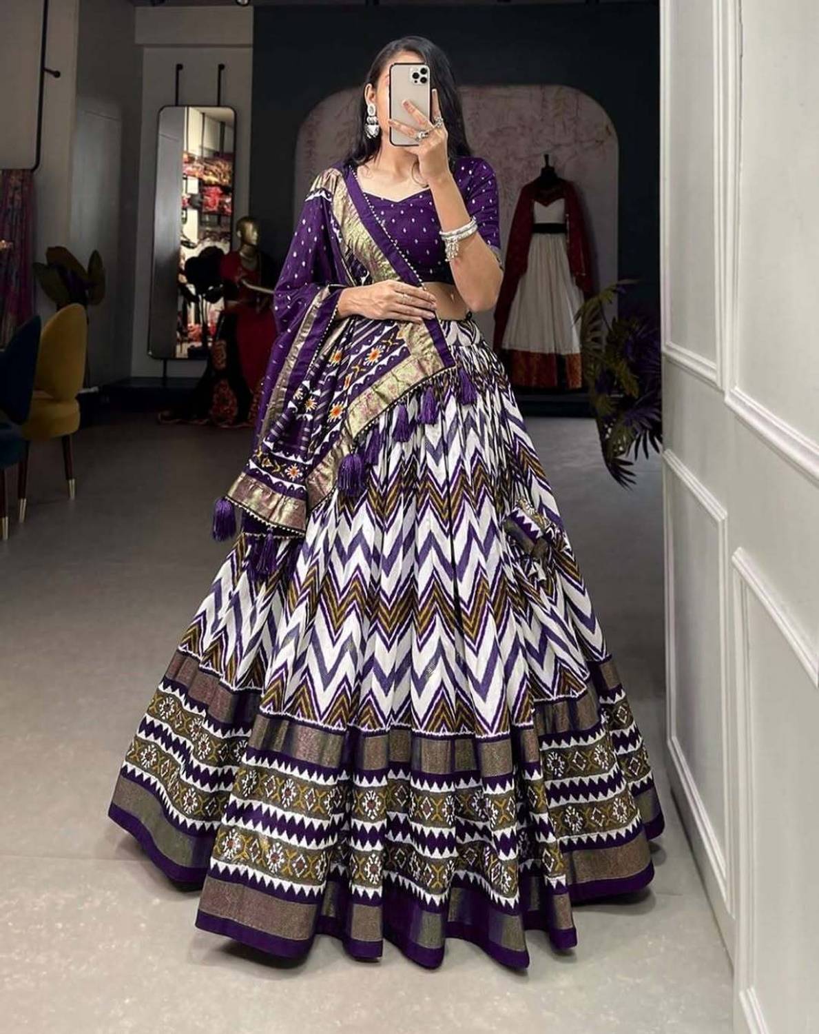 3Buddy Fashion Printed Semi Stitched Lehenga Choli