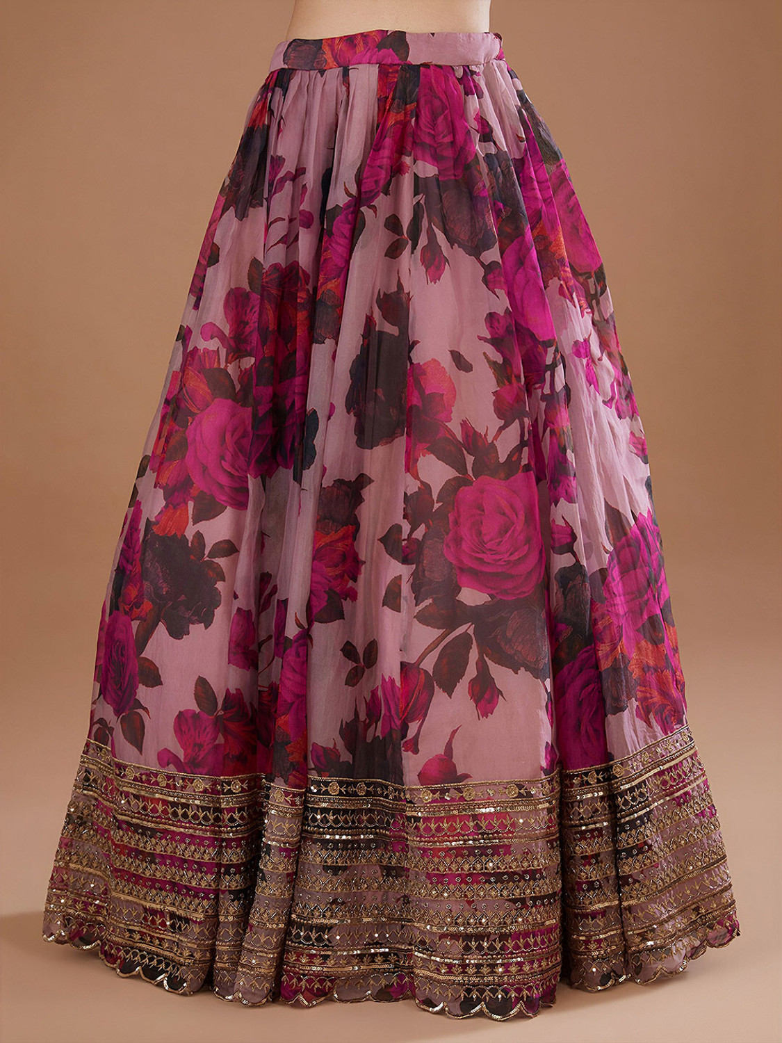 Image of Trivety Embroidered, Printed Semi Stitched Lehenga Choli