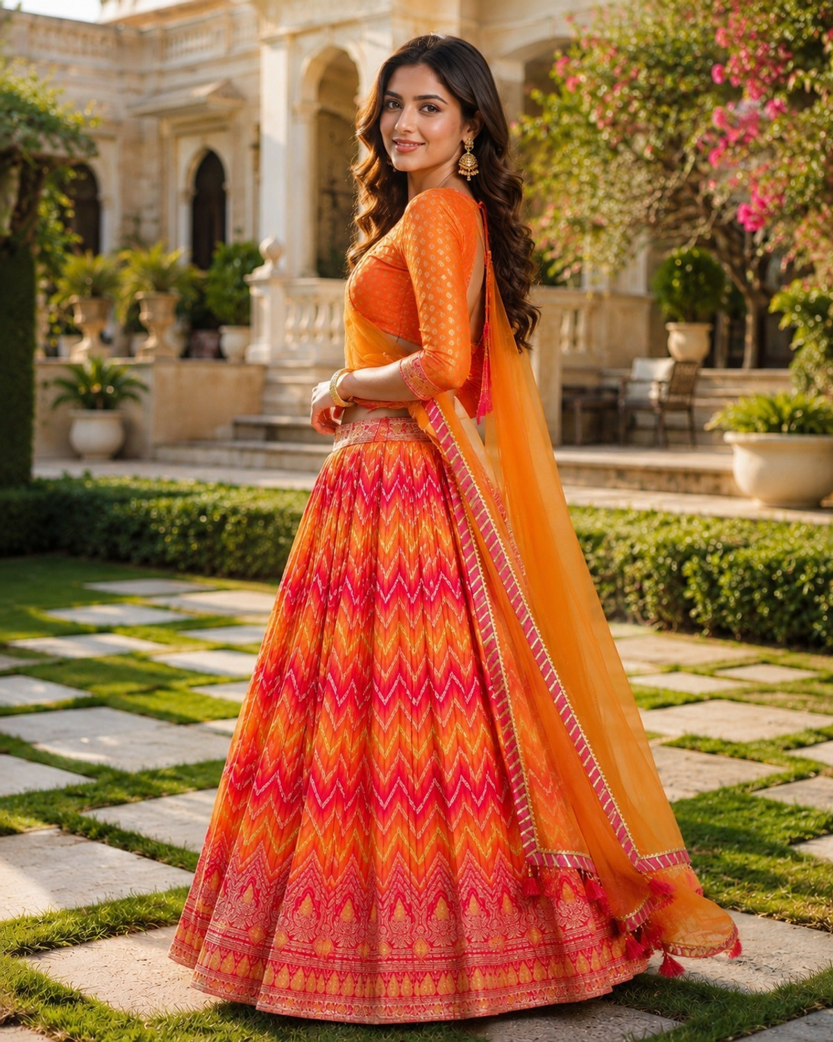 Image of WARTHY ENTERPRISE Printed Semi Stitched Lehenga Choli