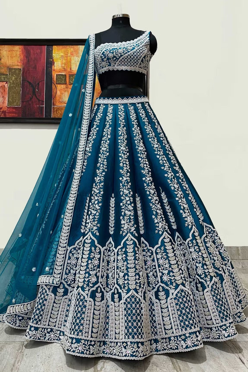 Image of Udbhav Export Embroidered Semi Stitched Lehenga Choli