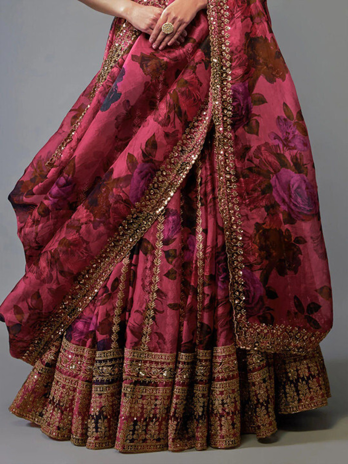 Image of Trivety Embroidered Semi Stitched Lehenga Choli