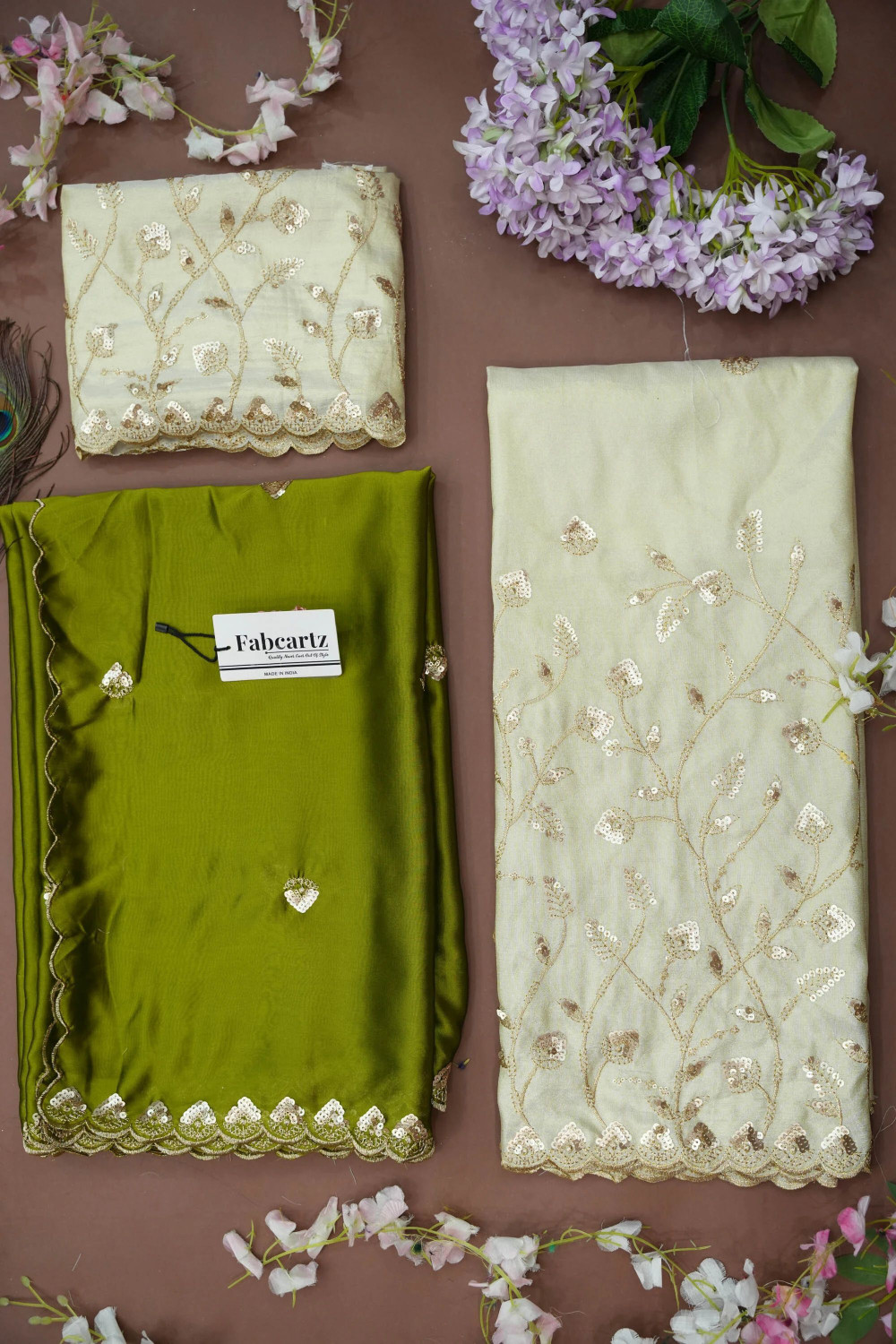 Image of Fabcartz Embroidered Semi Stitched Lehenga Choli