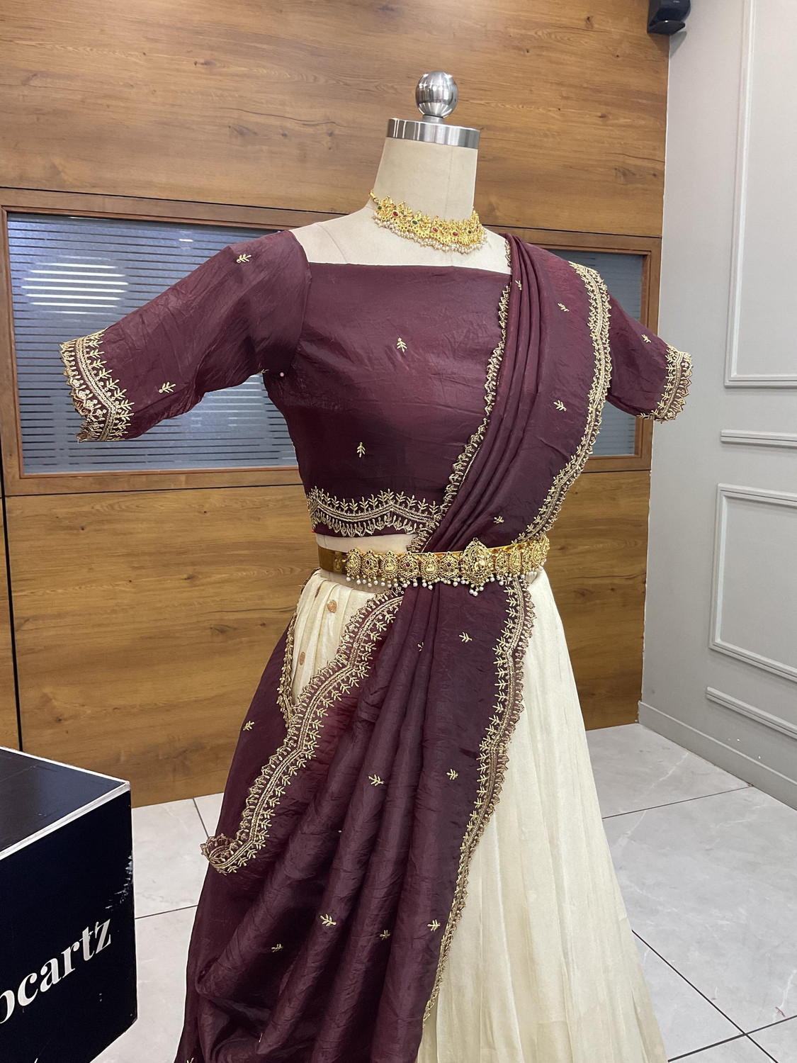 Image of Fabcartz Embroidered Semi Stitched Lehenga Choli