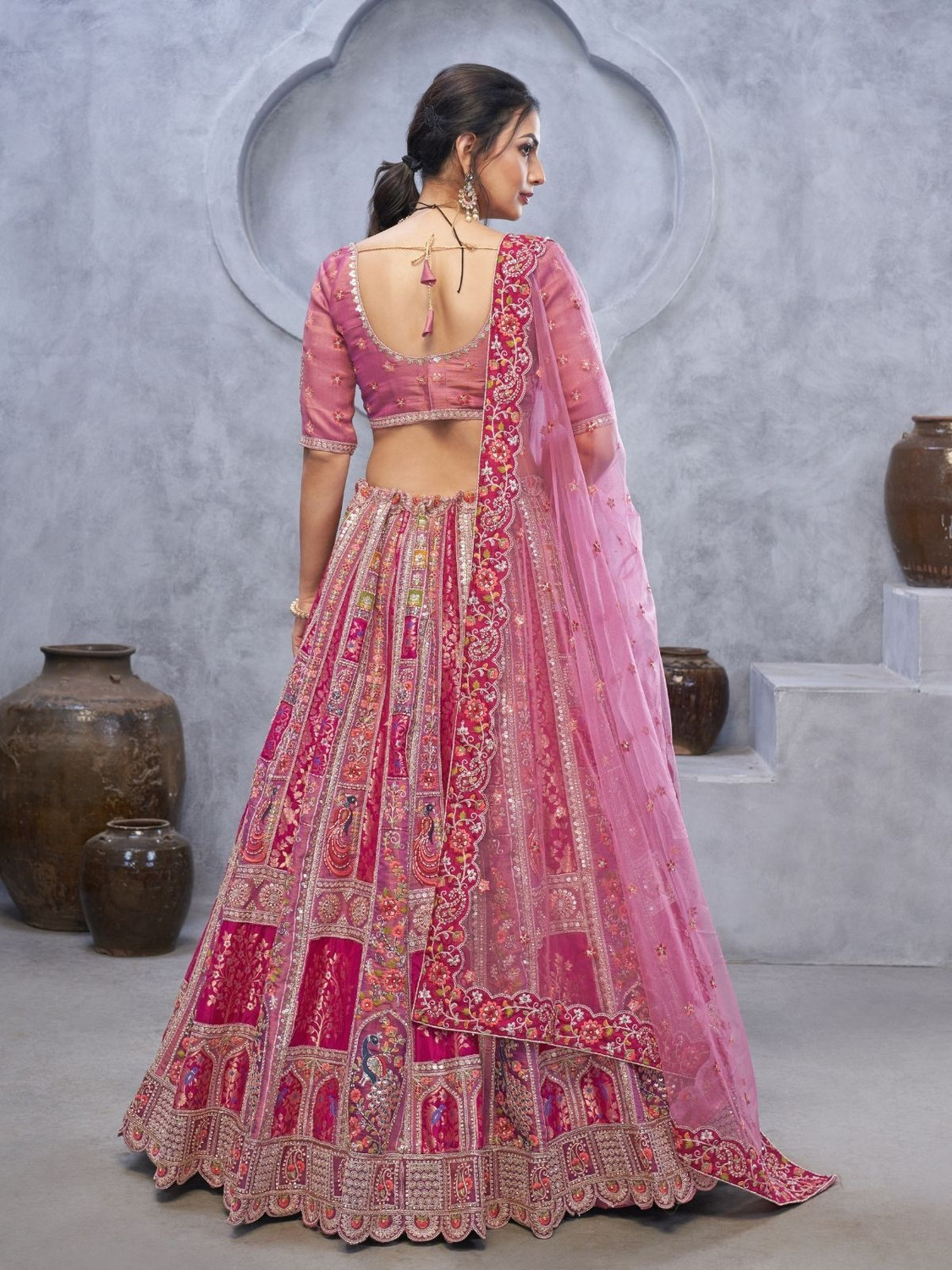 Image of odette Embellished Semi Stitched Lehenga Choli