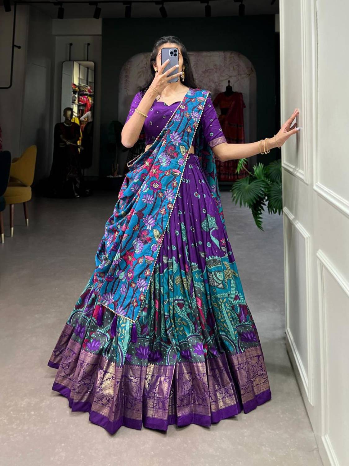 AAYUSHYAM ENTERPRISE Printed Semi Stitched Lehenga Choli