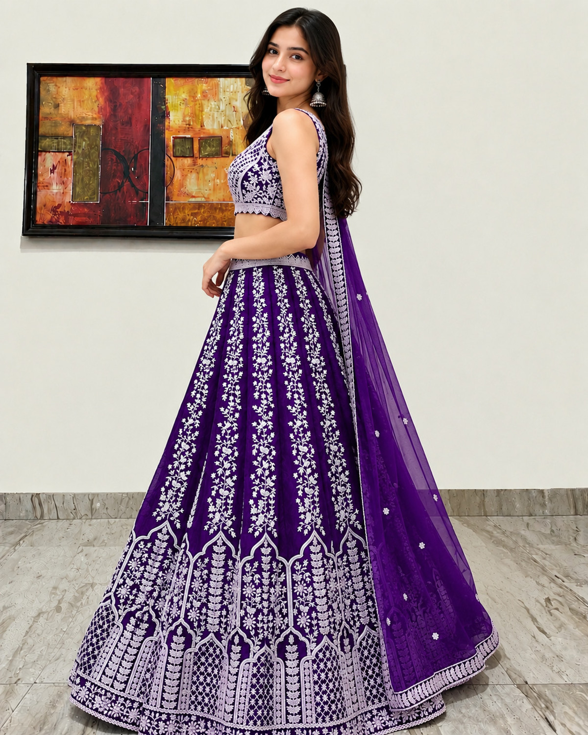 Image of Udbhav Export Embroidered Semi Stitched Lehenga Choli