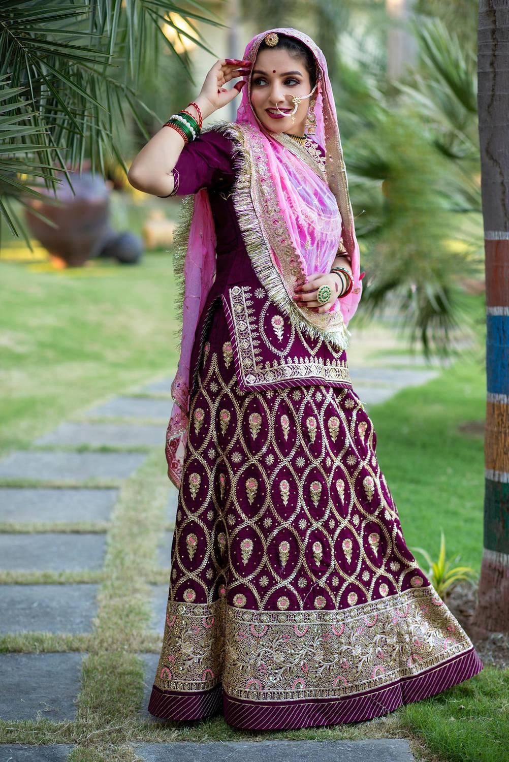 BALAJI TEXTILES Embroidered Semi Stitched Rajasthani Poshak