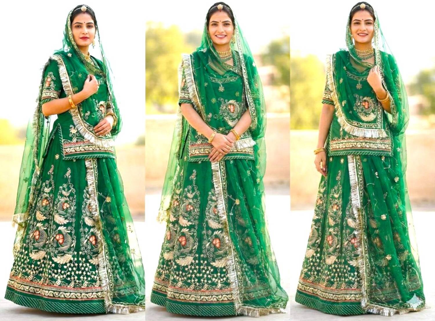 BHERVATEX Embroidered Semi Stitched Rajputi Poshak