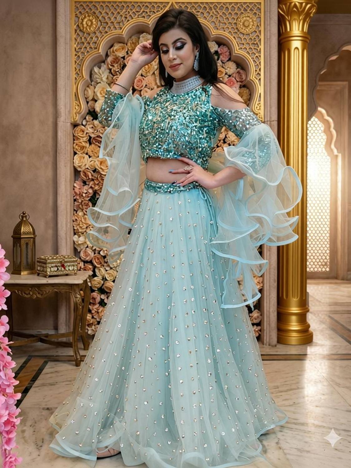 Aatvi Embellished Semi Stitched Lehenga Choli