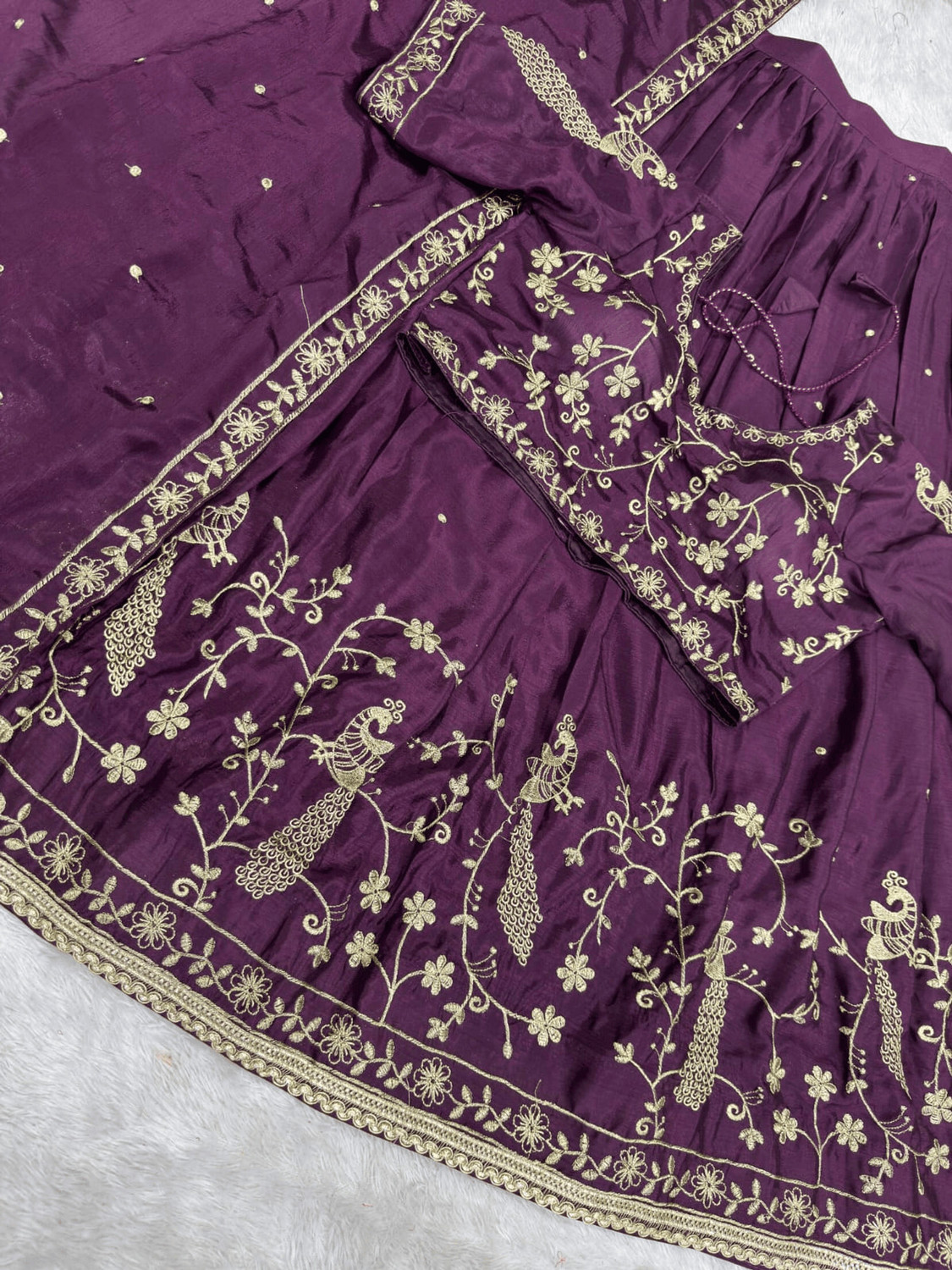 Image of Trivety Embroidered Semi Stitched Lehenga Choli