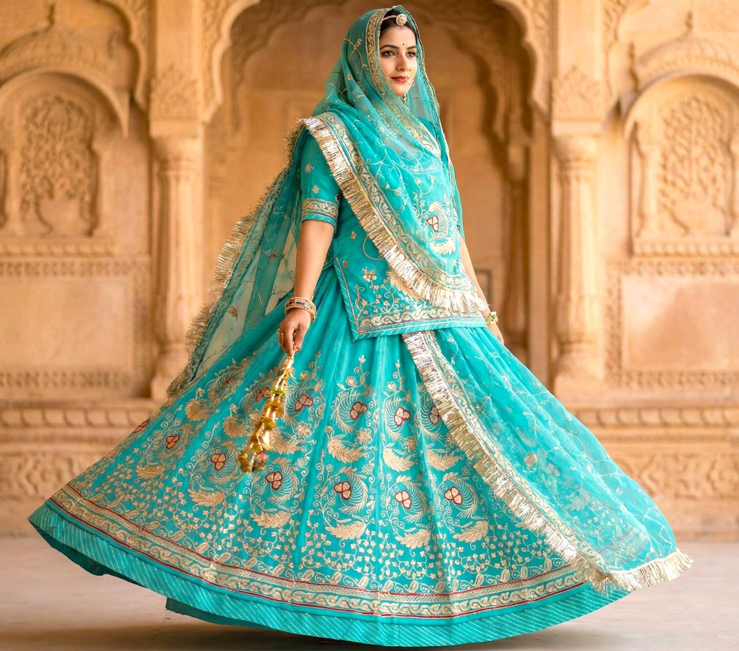 BHAGYALAXMIJI Embroidered Semi Stitched Lehenga Choli