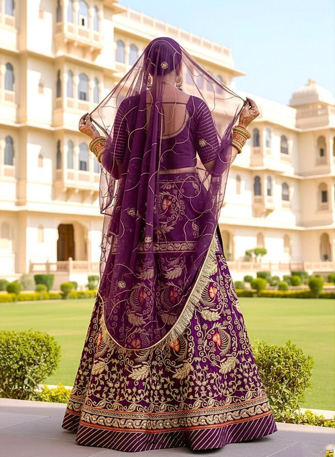 Image of Shree Ambey Trading Embroidered Semi Stitched Rajputi Poshak