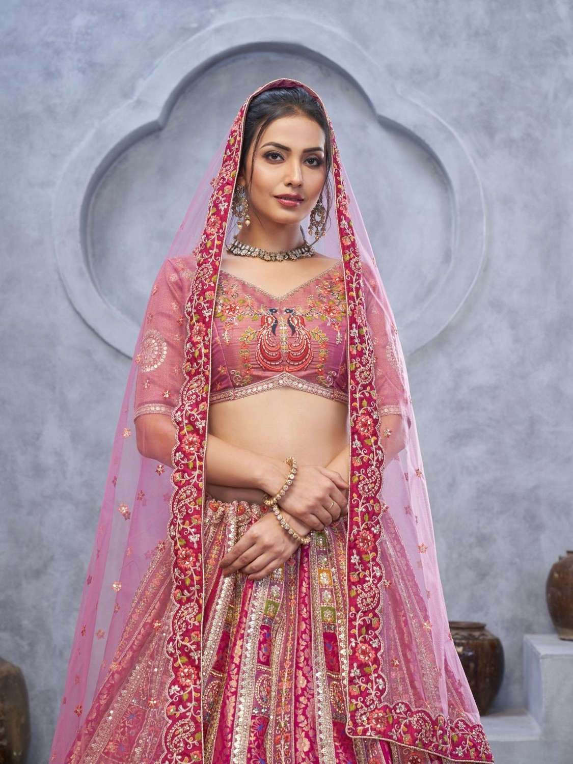 Image of odette Embellished Semi Stitched Lehenga Choli