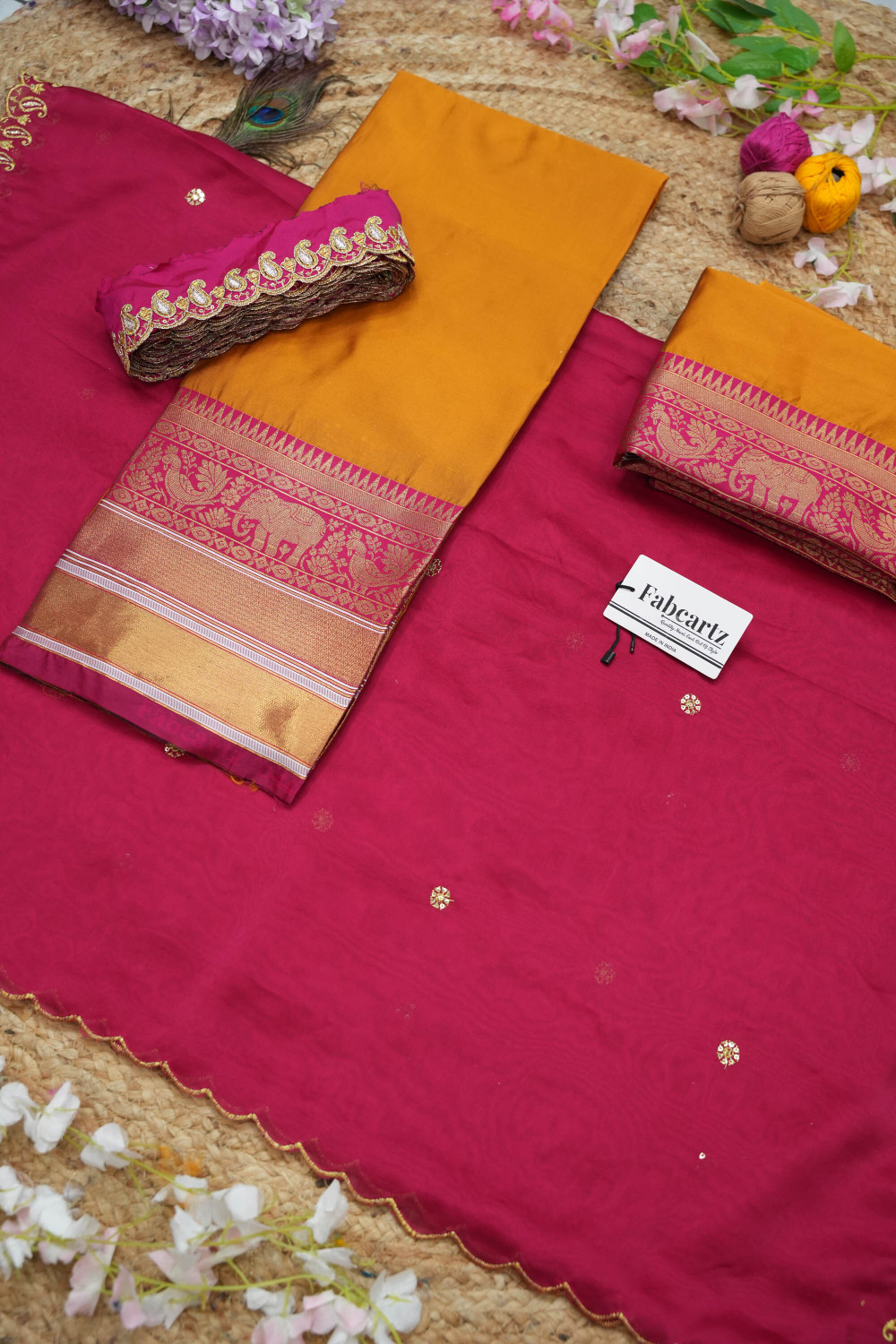 Image of Fabcartz Self Design Semi Stitched Lehenga Choli