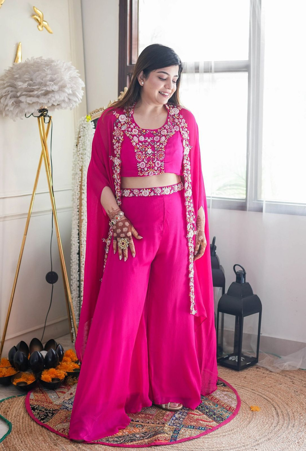 Image of bhakti sangam Embroidered Stitched Lehenga & Crop Top