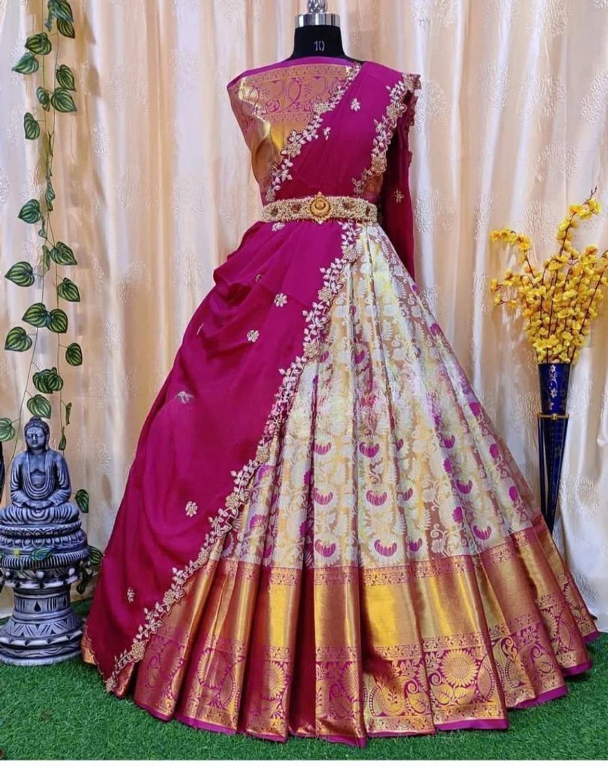 ADESHETHNICWEAR Self Design Semi Stitched Lehenga Choli