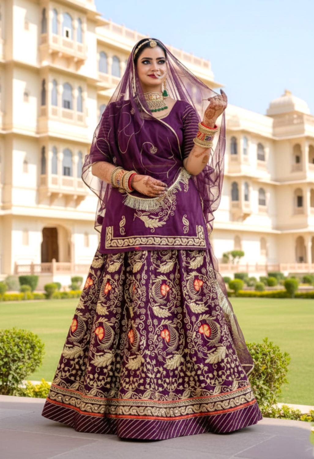 BHAGYALAXMIJI Embroidered Semi Stitched Lehenga Choli
