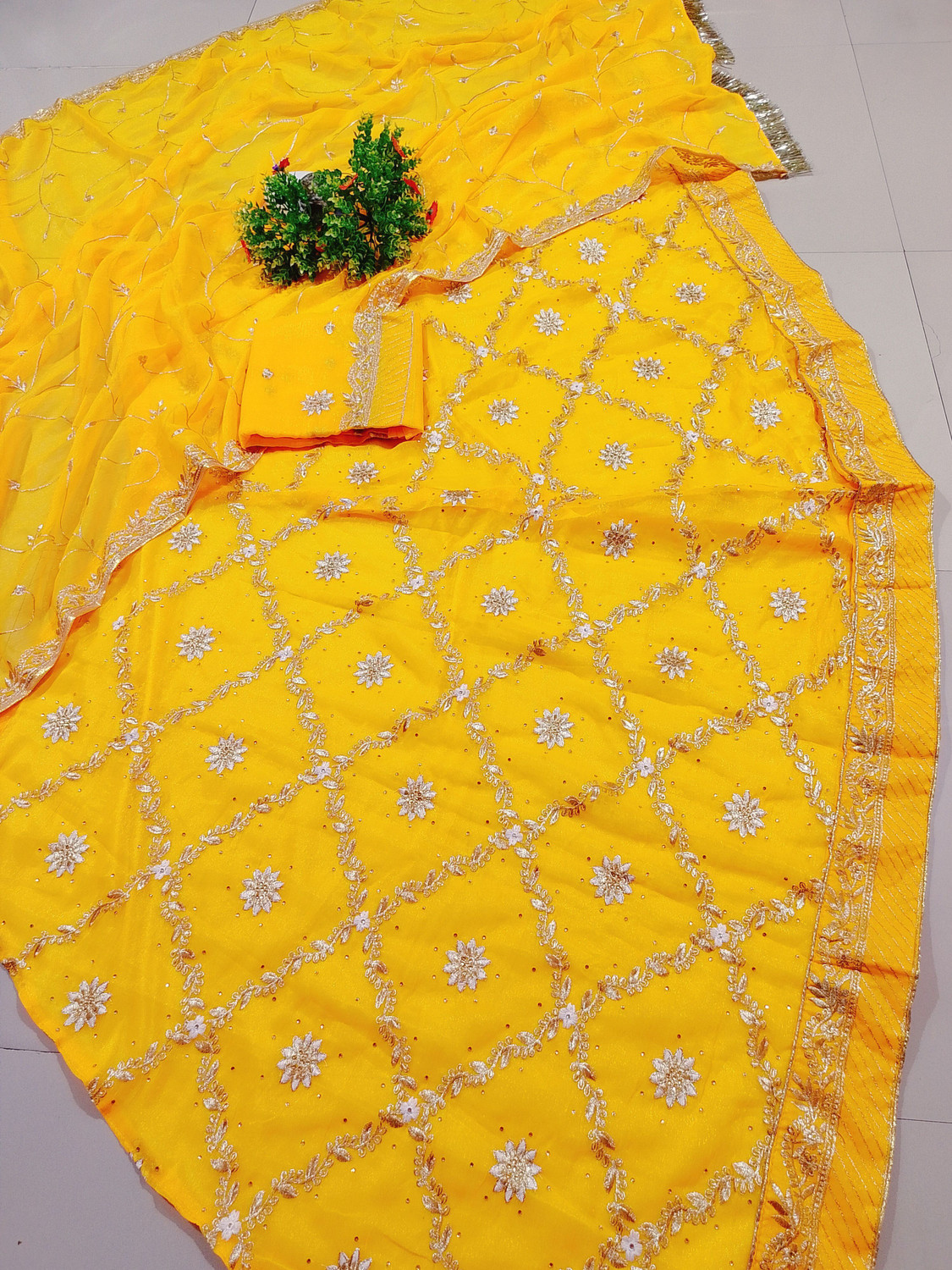 Image of BALAJI TEXTILES Embroidered, Embellished Semi Stitched Rajasthani Poshak