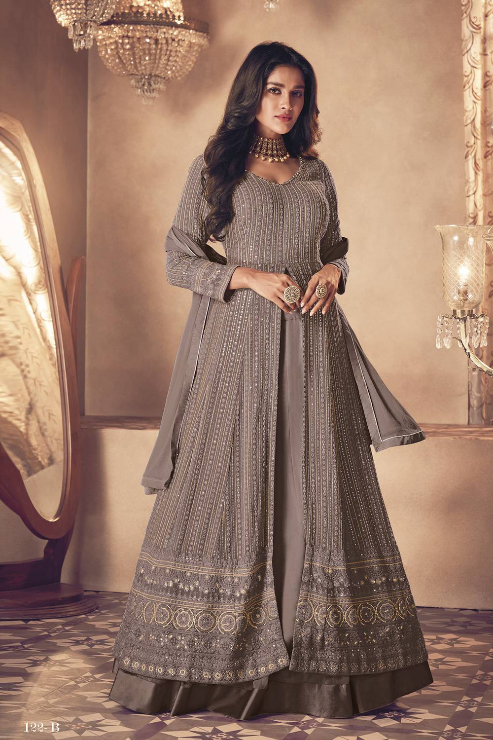 ADOLTEXTILE Embroidered Semi Stitched Lehenga & Kurta