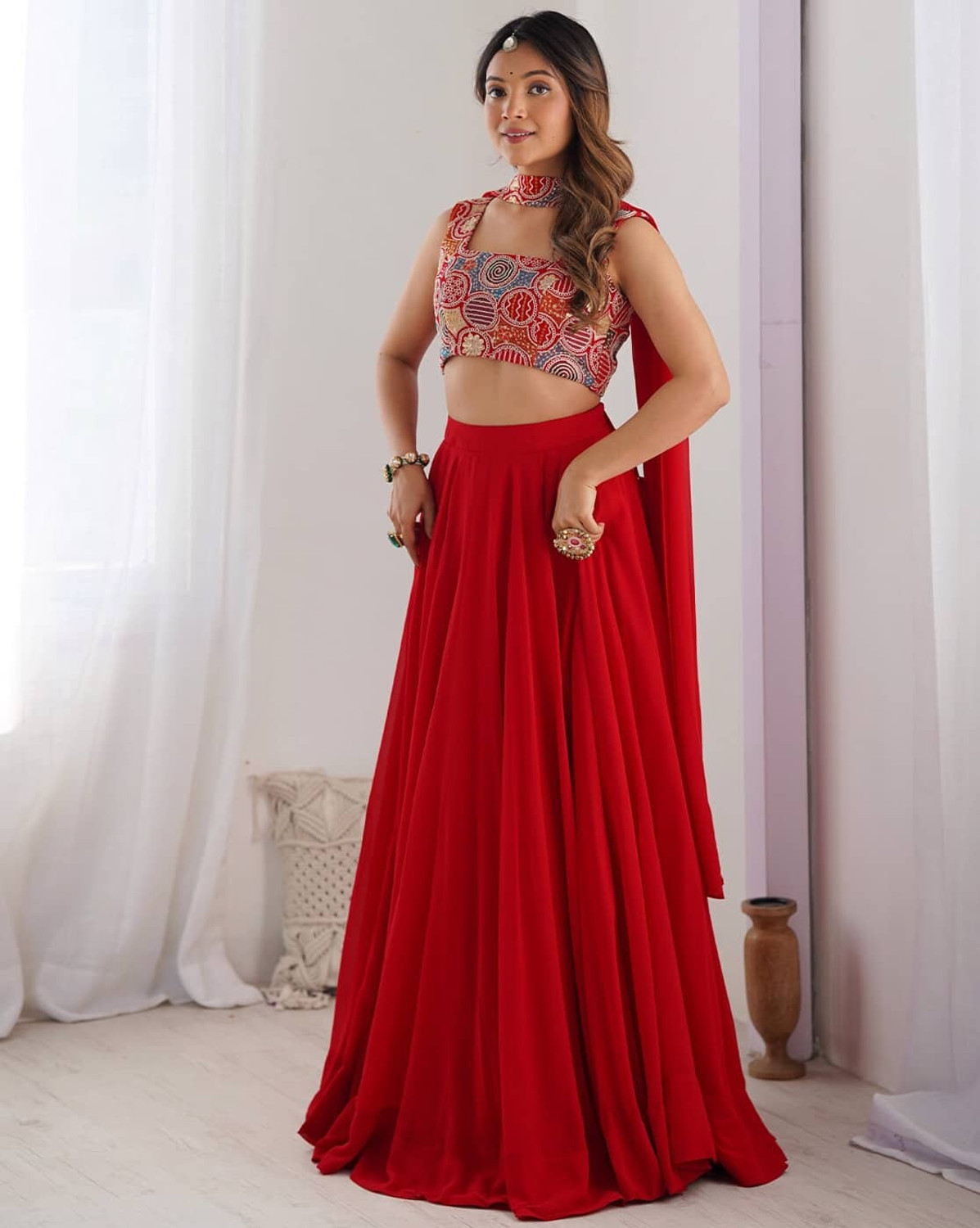 Image of Trivety Embellished Stitched Lehenga Choli