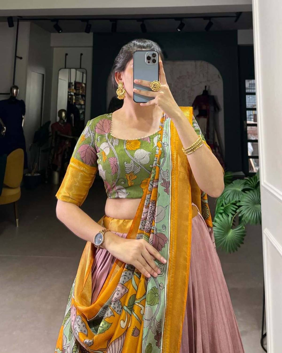 AAYUSHYAM ENTERPRISE Self Design Semi Stitched Lehenga Choli