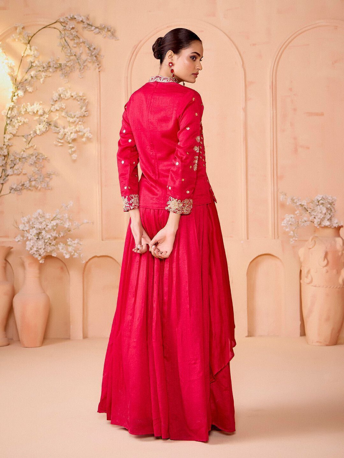 Image of Madhuram Embroidered Stitched Lehenga with Jacket