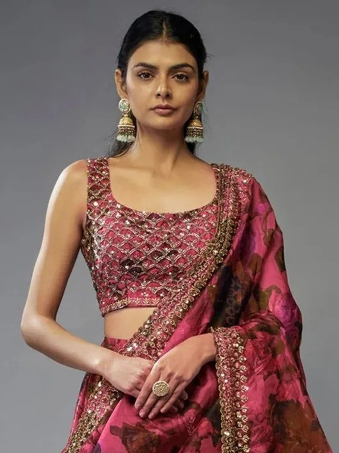 Image of KESHAVI CREATION Embroidered, Printed Semi Stitched Lehenga Choli