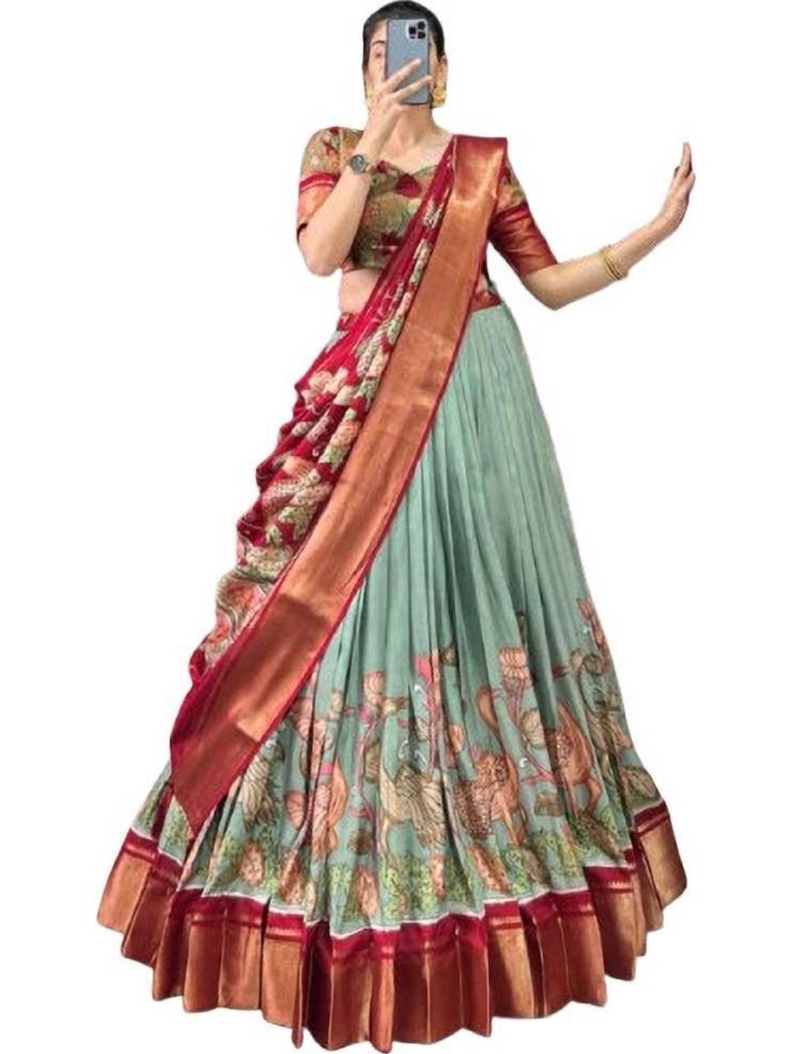 AAYUSHYAM ENTERPRISE Self Design Semi Stitched Lehenga Choli